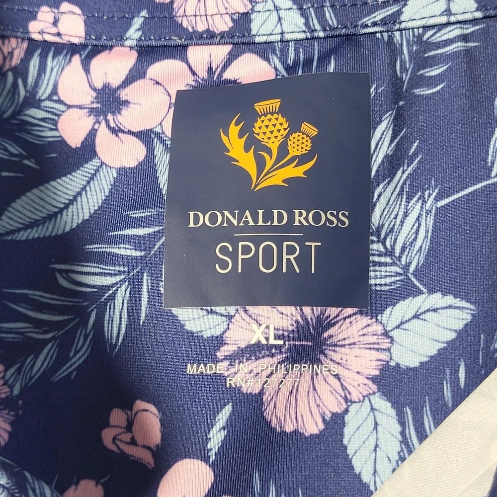 Donald Ross Sport Floral Print Golf Polo Men's - Picture 3 of 9